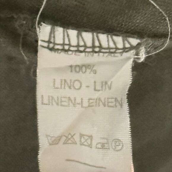 Saga - Oversized Black Linen Shirt Short Dolan Sleeves - One Size fits most - Picture 7 of 7